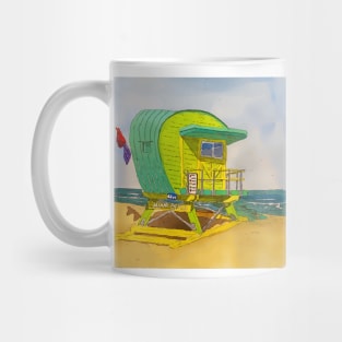 Cute Lifeguard tower in South Beach Miami Florida Mug